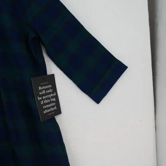 NEW Tuckernuck Women's XXXL Blackwatch Royal Blue Green Shirt Dress Holiday - Picture 7 of 11